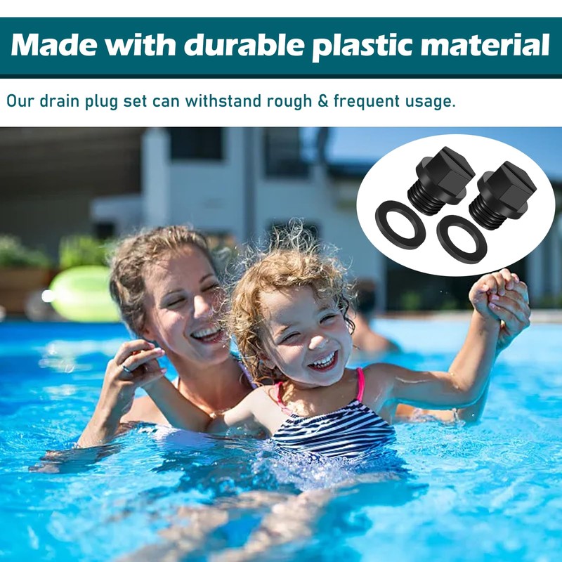 UIKTSSL Pool Drain Plug, Pool Pump Parts, Swimming Pool Drain