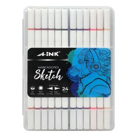 Estuche Marcadores Sketch Doble Punta Afb-24d A-ink 24 Pz                                                                                             