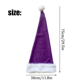KFZR Santa Hat Adults Deluxe Xmas Christmas Hat (Purple)