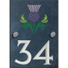 Engraved Slate House Number Sign Plaque with Hand Painted Motif