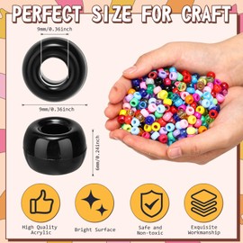 Jexine 10500 Pcs Pony Beads Bulk Plastic Beads for Bracelet Making Hair Braids DIY Necklace Jewelry Making Projects (Multi Shapes,Mixed Color)