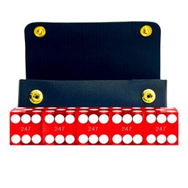 Poker Dice Grade AAA 19mm Weighted Loaded Casino Grade Red or Blue Playing Dice for Craps (Red)