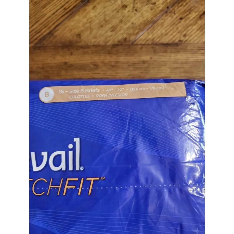 Prevail Stretchfit Incontinence Briefs, Size B, 16 Briefs, 49" -