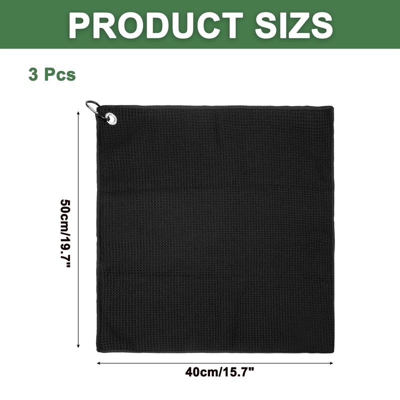 PATIKIL 20"x16" Microfiber Golf Towel, 3 Pack Tri-Fold Golf Towels