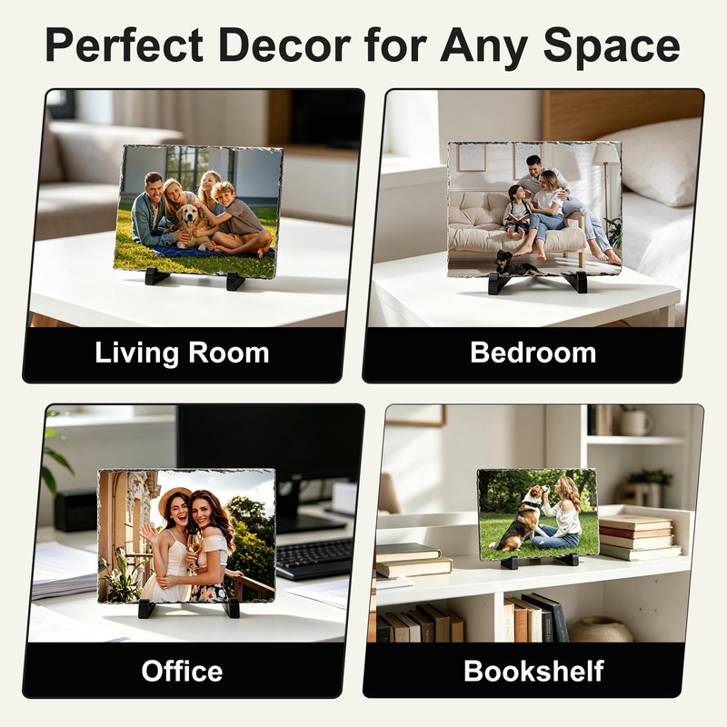 6 Pcs Sublimation Slate Blanks 11.5"x9.5", Sublimation Plaque Photo Slate
