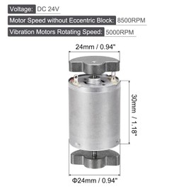 sourcing map 2 x Vibration Motor DC 24 V 5000 RPM Double Shaft for DIY Home Massager