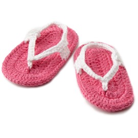 Jefferies Socks unisex baby Newborn My First Flip Flops Casual Sock, White/Bubblegum, 1-3 Months US