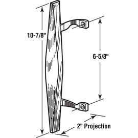 Prime-Line Products C 1069 Sliding Door Wood Pull, Chrome Plated Diecast