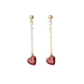 Hmzidz Fashion Red Heart Drop Earrings for Women Girl,Tassel Earrings 925 Sterling Silver,Long Chain Earrings with Cubic Zirconia,Gold Ball Stud Earrings,Dainty Jewelry Gifts for Her