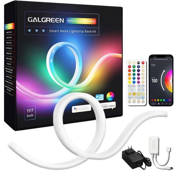 Galgreen 16.4ft WiFi RGB Rope Lights with Music Sync, Waterproof