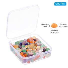PATIKIL Chip Stone Natural Rock Beads Loose Gemstone Beads Drilled Strand for Jewelry Craft Making, 1set/400pcs, Assorted Color