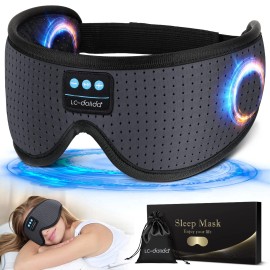LC-dolida Bluetooth Sleep Mask with White Noise and Washable Headphones for Relaxation