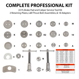 Torin ATRHS-E3318BB Professional Disc Brake Caliper Tool Kit - Car Brake Piston, Fits: Most American, European, Japanese Autos, 24-Piece with Red Case