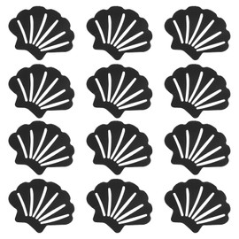PATIKIL 12Pcs Non Slip Bathtub Stickers, Anti Slip Shower Stickers Bathroom Shower Floor Decals Sea Shell Shape Cute Treads Tubs, Black