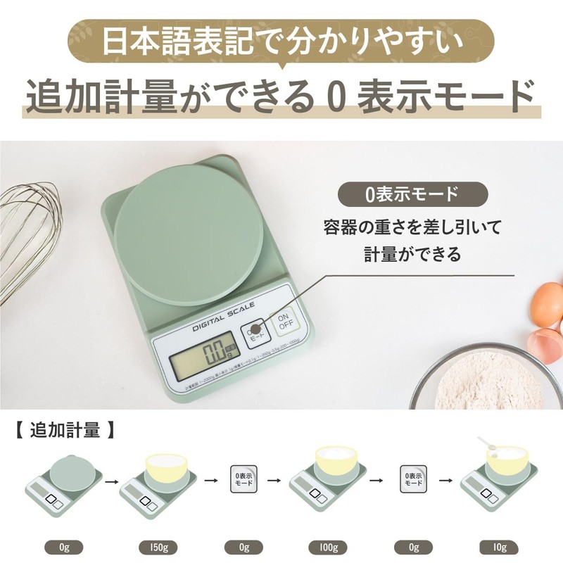 Atlas ADS-2400WH Digital Kitchen Scale, 4.4 lbs (2 kg), Scale,