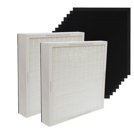 PUREBURG Replacement Filter Set Compatible with Vornado AQS15 Air Purifier Part MD1-0007& MD1-0010,2-Pack H13 True HEPA Activated Carbon Pre-Filters Air Clean