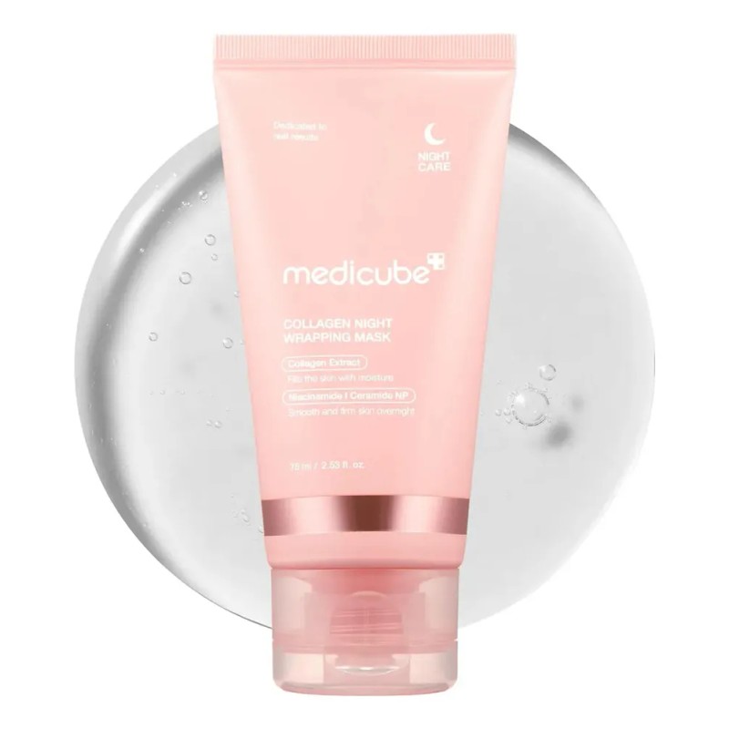 Medicube Mascarilla Nocturna Collagen Wrapping, Reafirma e Hidrata, 75 ml