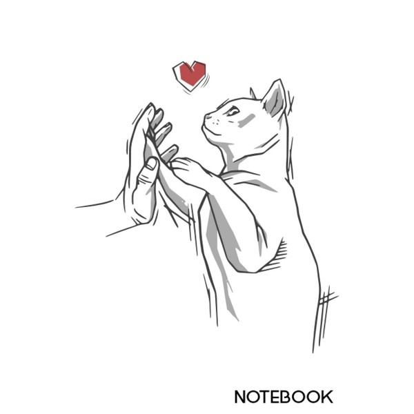 Notebook: Cat journal gift with a cat themed layout and