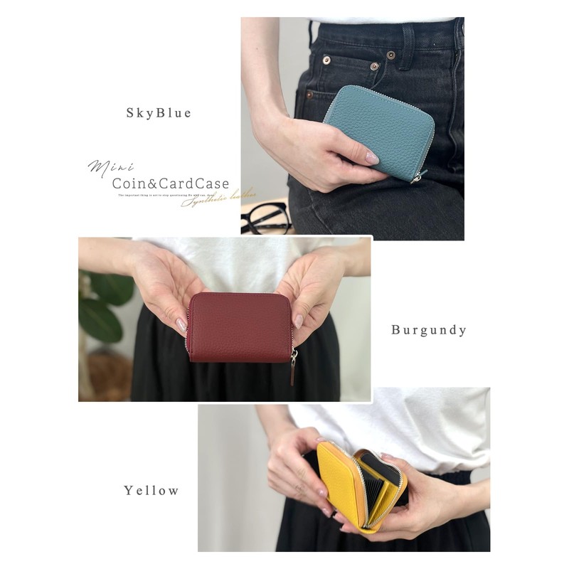 Giselle Card Case, Genuine Leather, Large Capacity, Compact, Bifold Wallet,