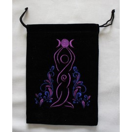 Kheops Goddess Unlined Black Velvet Tarot Bag