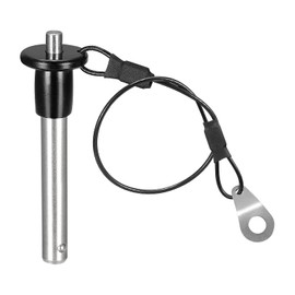 sourcing map Ball Locking Pins, 304 Stainless Steel Grip Push-Button Locking Quick Release Pin with 24cm Wire (8mm-41mm)