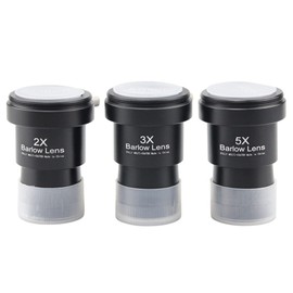 Telescope Barlow Lenses Kit 2X-3X-5X, 1.25 Inch Telescope Accessory, Fully Metal Multi Coated Broadband Green Film Barlow Lens for Telescope Astronomy Eyepiece