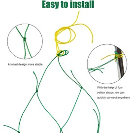 Trellis Net Cucumbers 5 x 1.8 m, Trellis Cucumbers with 50 Cable Ties, Climbing Plants, Tomatoes, Flowers and Other Vegetable Plants