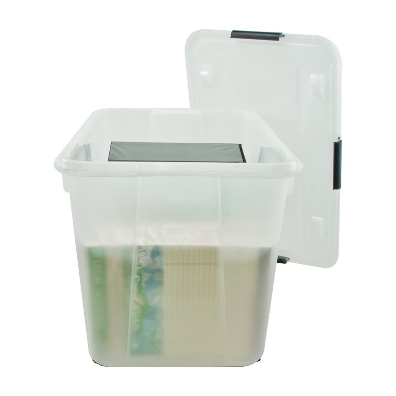 Advantus Rolling Storage Box with Snap Lid, 15-Gallon Size, Clear