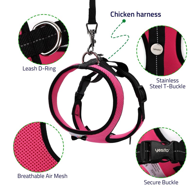 Yesito Adjustable Chicken Harness Diaper (5.4ft Leash) – Breathable &