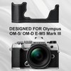 Rieibi PU Leather Half Case for Olympus OM-5/Olympus OM-D E-M5
