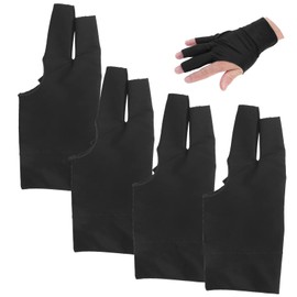 Guante de Billar, 4 Guantes de Billar Unisex de 3 Dedos para Mano Izquierda y Derecha para Disparar Carambola Pool Snooker Sport