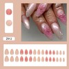 Press on Nails Medium Almond MABKJLF Pink Fake Nails False