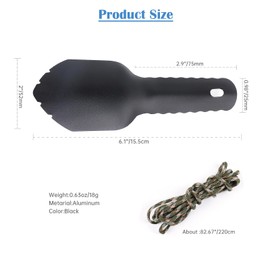 Backpacking Trowel Ultralight Camping Shovel Hiking Trowel Garden Trowel Small Potty Shovel (Black)
