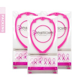 Dreamlover Wig Stand for Multiple Wigs, Wig Head Stand, Wig Holder Head for Wigs, Hot Pink, 3 Pack