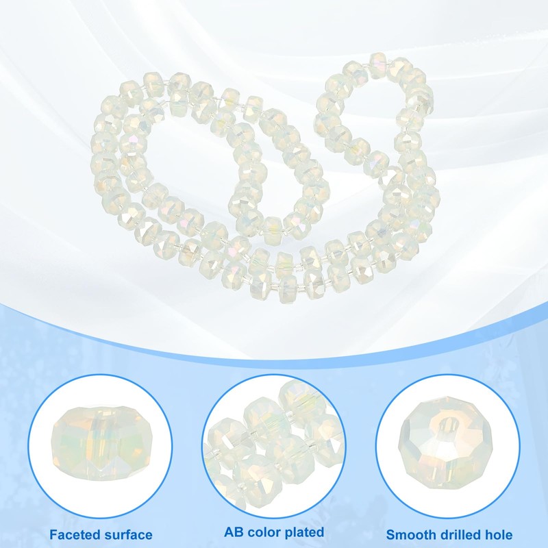 PATIKIL 75 Pcs 8mm OD 5mm Thick Crystal Glass Beads,