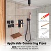 RTOBWEYE 12 Inch Ceiling Mount Shower System Matte Black Gold