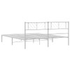 vidaXL King Metal Bed Frame with Headboard and Stable Slats,