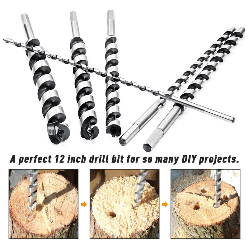 NICAVKIT 1/2 Inch x 12 Inch Long Auger Drill Bit