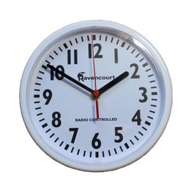 Ravencourt RC008W Radio Controlled Classroom Clock in White 21cm