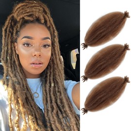 Hbegant Marley Twist - Extensiones De Cabello Trenzado De 8 Pulgadas, 3 Paquetes, Cabello Afro Elástico, Preesponjado, Preseparado, Para Rastas Suaves (8 Pulgadas (Paquete De 3)) 30#