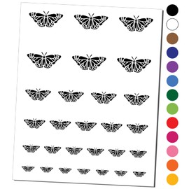 Delicate Detailed Butterfly Spring Summer Nature Monarch Temporary Tattoo Water Resistant Fake Body Art Set Collection - Light Green (One Sheet)