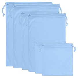 PATIKIL Ski Goggle Bag, 6 Pack Microfiber Pouch Protective Storage Case Sleeve, (5.9" x 5.9", 10.6" x 7.1", 11.8" x 9.1"), Light Blue