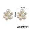 Pearl Stud Earrings for Women,Large Pearl Cluster Earrings,Cute Big Beaded