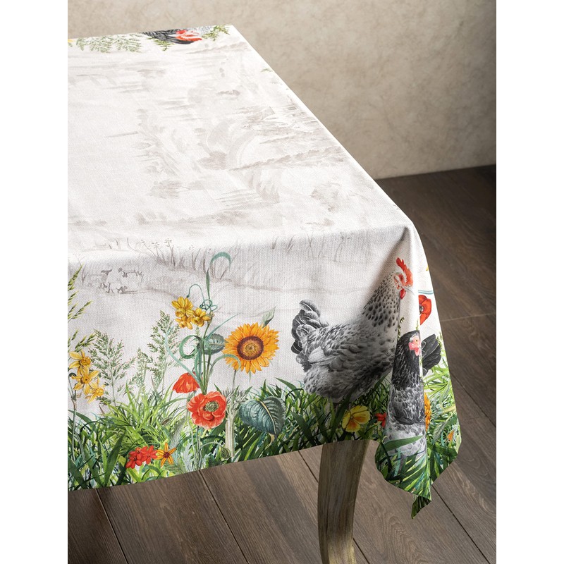 Maison d' Hermine 100% Cotton 54"x54" Easter Tablecloth Square Kitchen