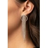 Paparazzi Earring - Dazzle by Default- Silver with White Rhinestones