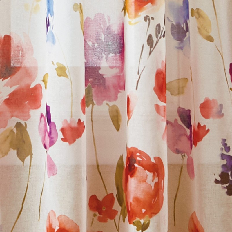 CHF Sabel Watercolor Floral Print Rod Pocket Single Curtain Panel,