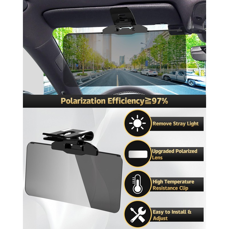 Woqucute Sun Visor Extender for Car, UV400 Polarized Car Visor