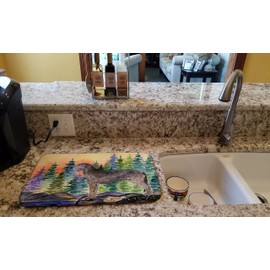 Caroline's Treasures SS8205DDM Irish Wolfhound Dish Drying Mat Absorbent Dish Drying Mat Pad for Kitchen Counter Dish Drainer Mat for Countertop, 14 x 21", Multicolor