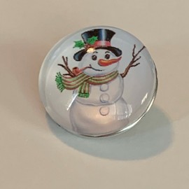 NOOSA 18mm Snap Bead - Snowman with Black Hat and Scarf - XMAS, Winter