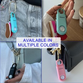 Luz estroboscópica de alarma de seguridad personal de 130 dB. Alertas de emergencia SOS de sonido fuerte con mosquetón. Llavero de autodefensa Sirena para mujeres, ancianos, niños, corredores